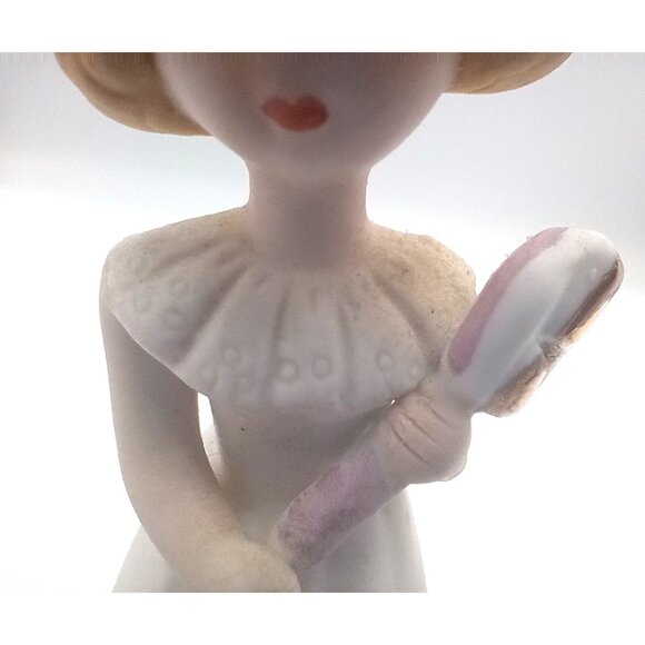 Growing Up Birthday Girls 5 Enesco 3.75" Celebration Blond Hair Blue Dress 1981 - Picture 7 of 16